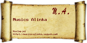 Musics Alinka névjegykártya